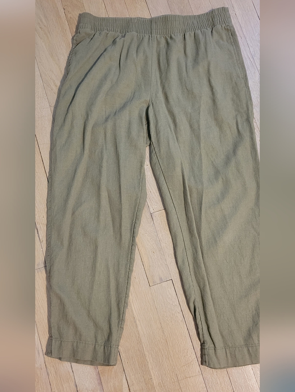 Old Navy Olive / Army Green Linen Straight Leg Summer Pants Sz. L